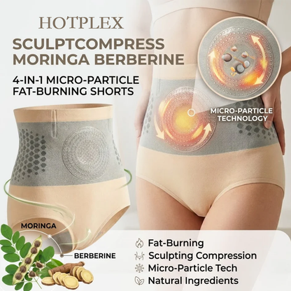 Hotplex® SculptCompress Moringa Berberine 4-in-1 Micro-Particle Fat-Burning Shorts