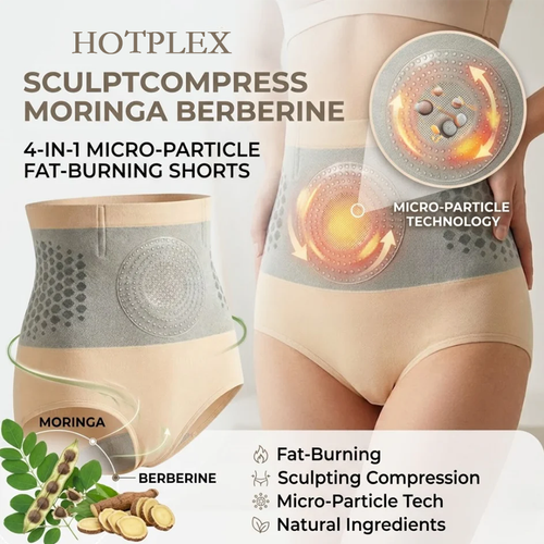 Hotplex® SculptCompress Moringa Berberine 4-in-1 Micro-Particle Fat-Burning Shorts
